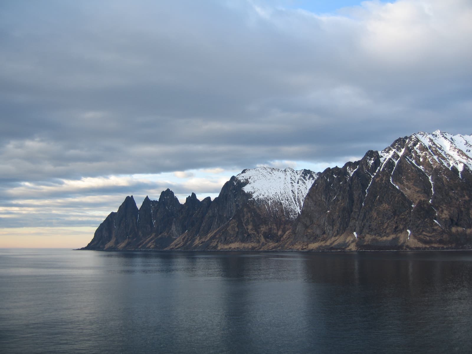 Ersfjorden and near mountains. Senja island, Norway